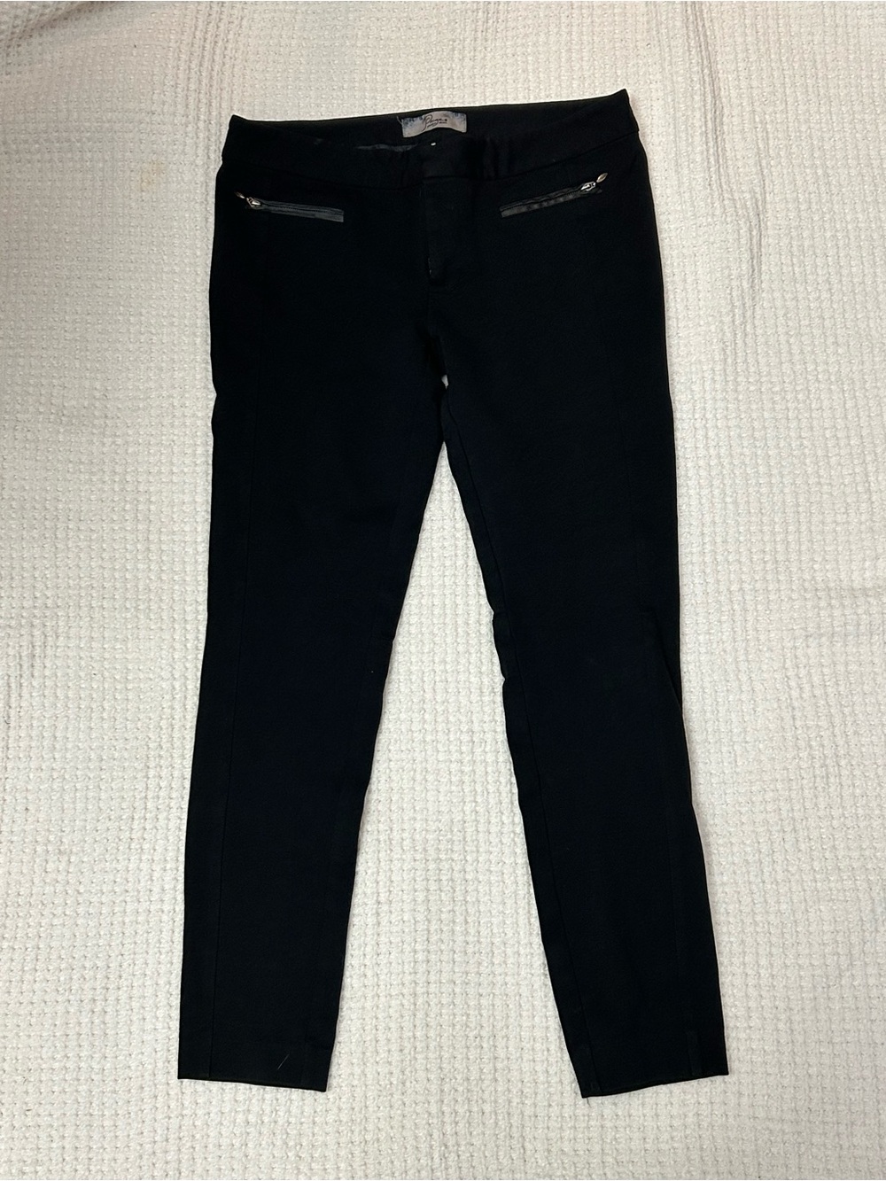 PAIGE Black Slim Ponte Trousers with Zip Pockets
